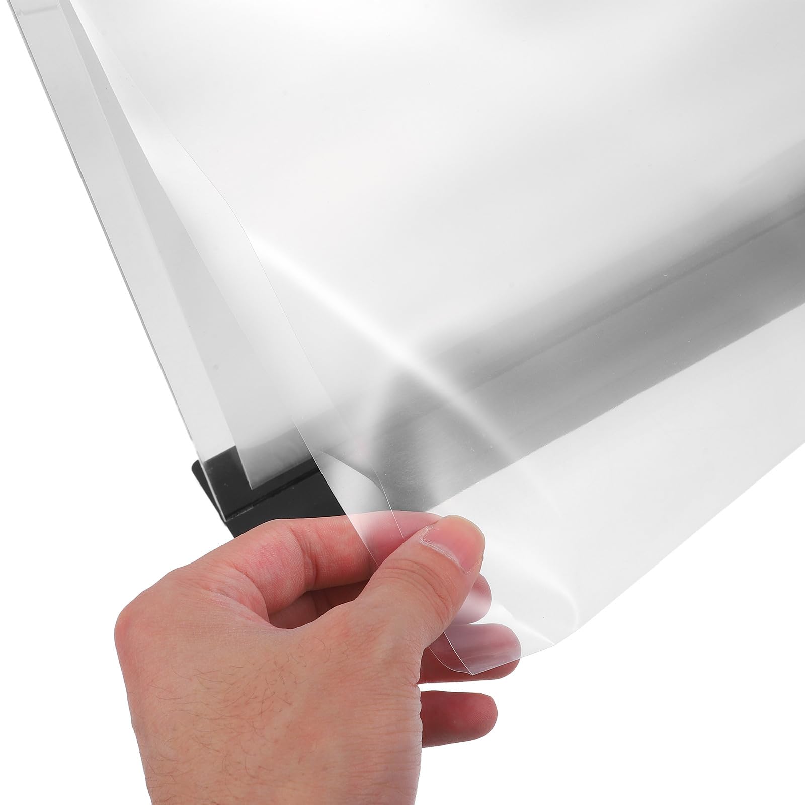 Porta Cartelli da Tavolo in Acrilico e Base in Legno 6 Tasche per Fogli A4, Facile da Pulire e Sostituire, per Bar e Caffè