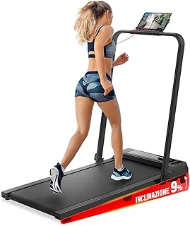 YM Tapis Roulant Elettrico Pieghevole 12 km/h, MARCHIO ITALIANO, Inclinazione, Salvaspazio, Tappeto Corsa MAXI, Telaio rinforzato, Display, Supporto Tablet, ASSISTENZA e GARANZIA ITALIA Your Move