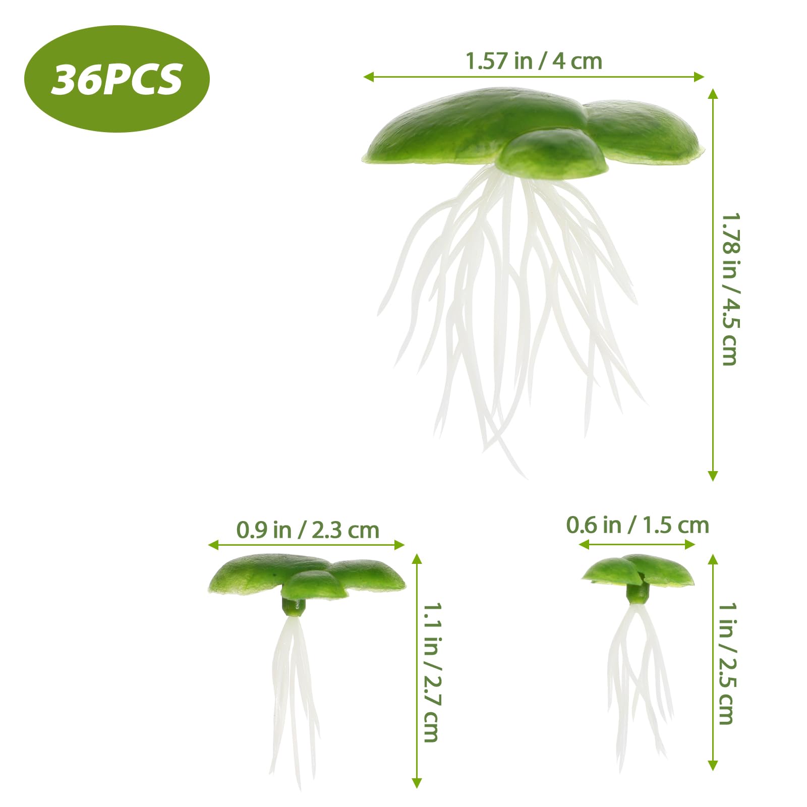 BESPORTBLE Floating Aquarium Plants 36 Pcs Artificial Duckweed Plastic Mini Simulated Water Plants for Fish Tank Decoration - Image 3