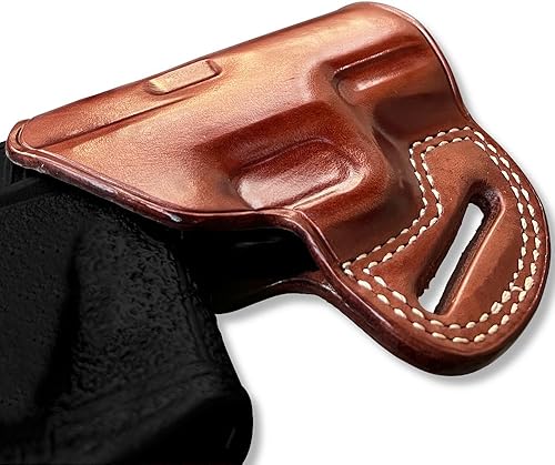 Miniatura 5 de Premium The Ultimate - Funda de piel para panqueques OWB, parte superior abierta, se adapta a Kimber R7 Mako Subcompact de 0.354 in 3.37 pulgadas,