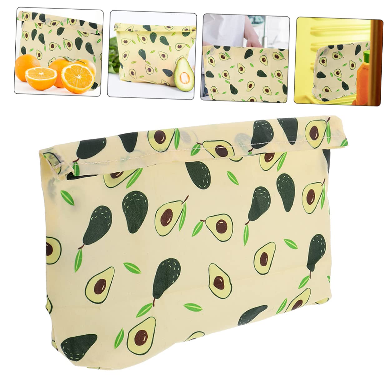 Anneome 3piezas Bolsa De Almacenamiento Reutilizable De Algodón y Cera De para Frutas Verduras y Snacks y Lavable Mantiene La Natural Alimentos