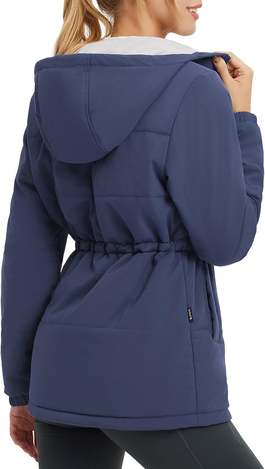 baleaf Women's Winter Coat Long Puffer Jacket Quilted Jackets with Hood Warm Running Insulated Hiking Snow - Image 7