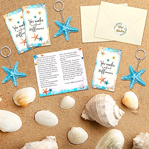 36 Pcs Starfish Story Keepsake Starfish Appreciation Gifts Set Include Starfish Story Keychain Cards White Envelopes With Stickers Mini Starfish Keepsake For Employee Teacher Students Colleague #TOP4