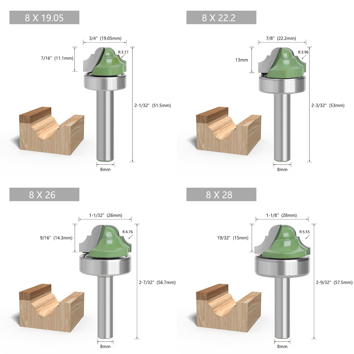High Engraving Router Bit with Various Profile 8mm Shank for Wood Composite Materials Engraving Tool for Metal