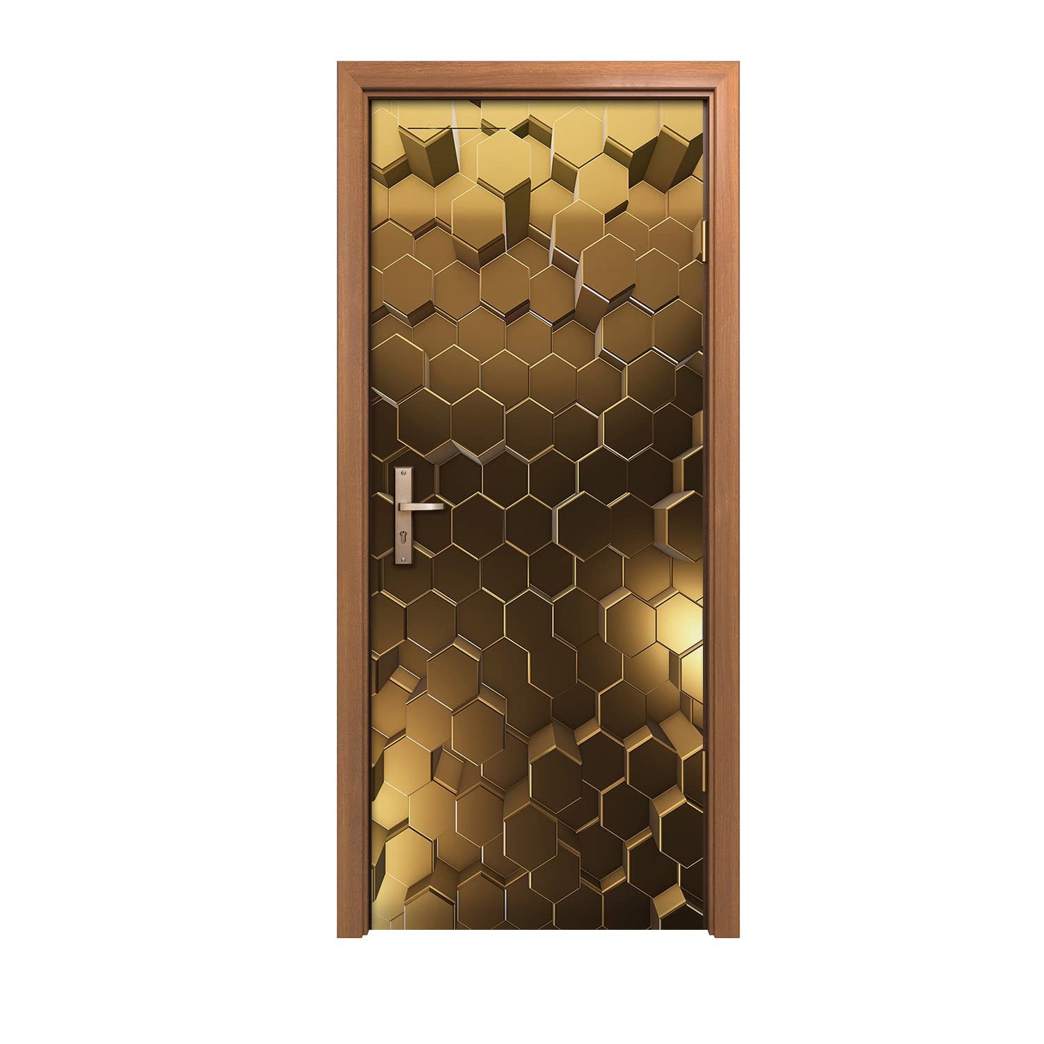 Autocollant de porte hexagonal pour sublimer la décoration design d'intérieur du salon