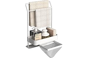 Multifunctional Sink Strainer Net: Kitchen Sponge Holder, Basket, Towel Rack, Dishcloth Rack, and Sink Filter