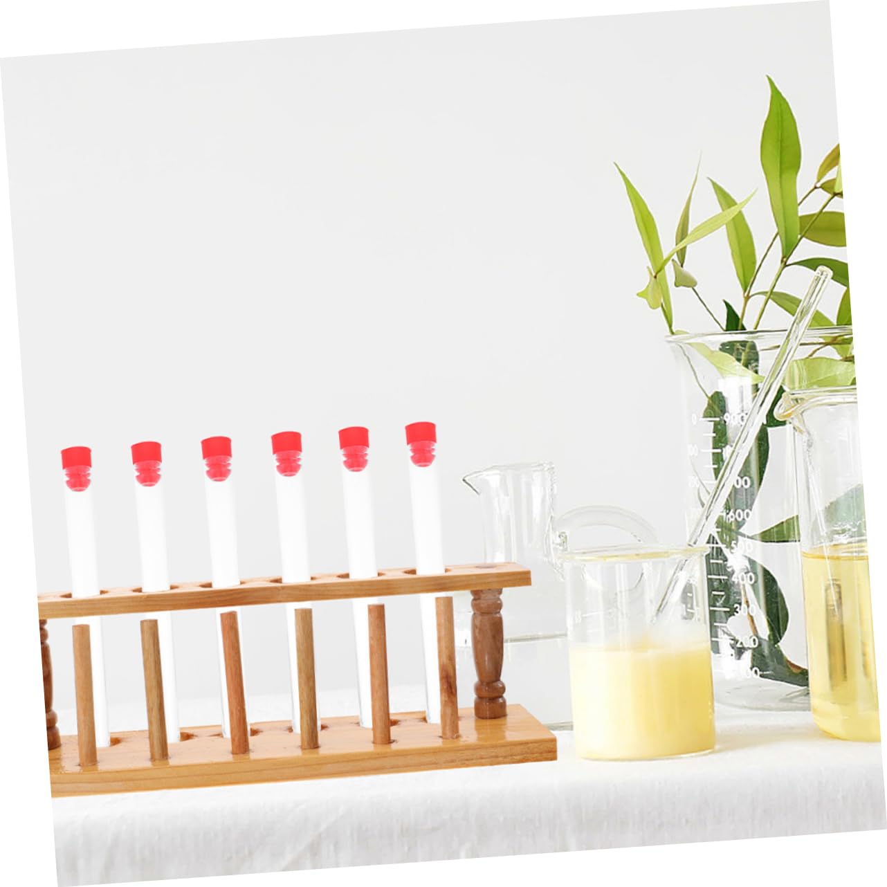 SOLUSTRE 5pezzi Porta Provetta Legno Con Supporto Per Tubo Da Laboratorio Organizzatore Versatile Per Ricerca Scientifica e Industriale Design Stabile e Leggero Facile Da Riporre e