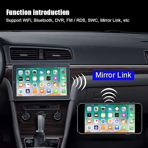 Miniatura 5 de NHOPEEW Radio universal de doble DIN Android para automóvil, rotación automática HD de 10 pulgadas, pantalla táctil completa con navegación GPS,