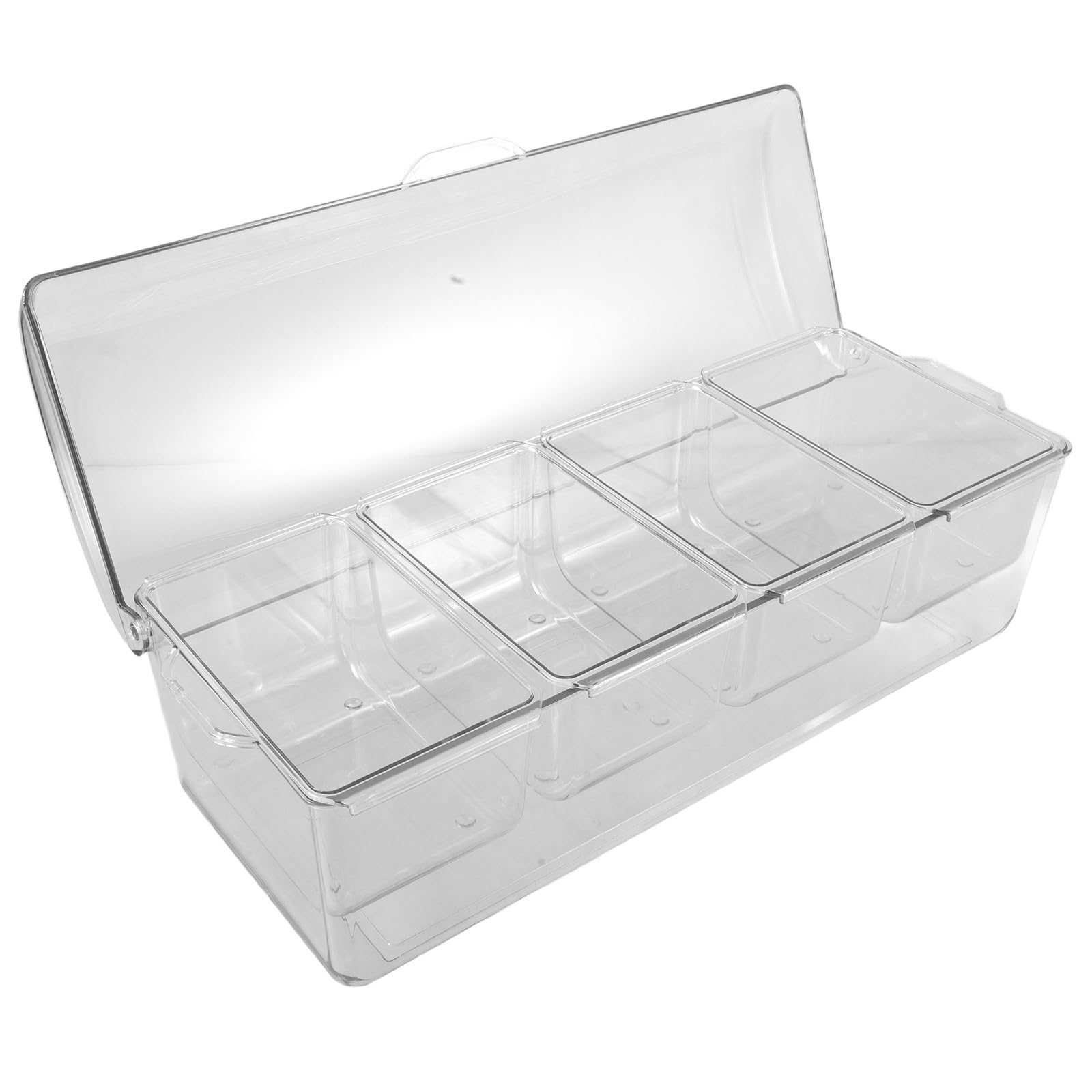 Salatbehälter und Eis Kühlen und Klappdeckel aus Kunststoff mit 4 Fächern Tragbare Kühlschrankbox zum Organisieren für Outdoor Aktivitäten und Picknick