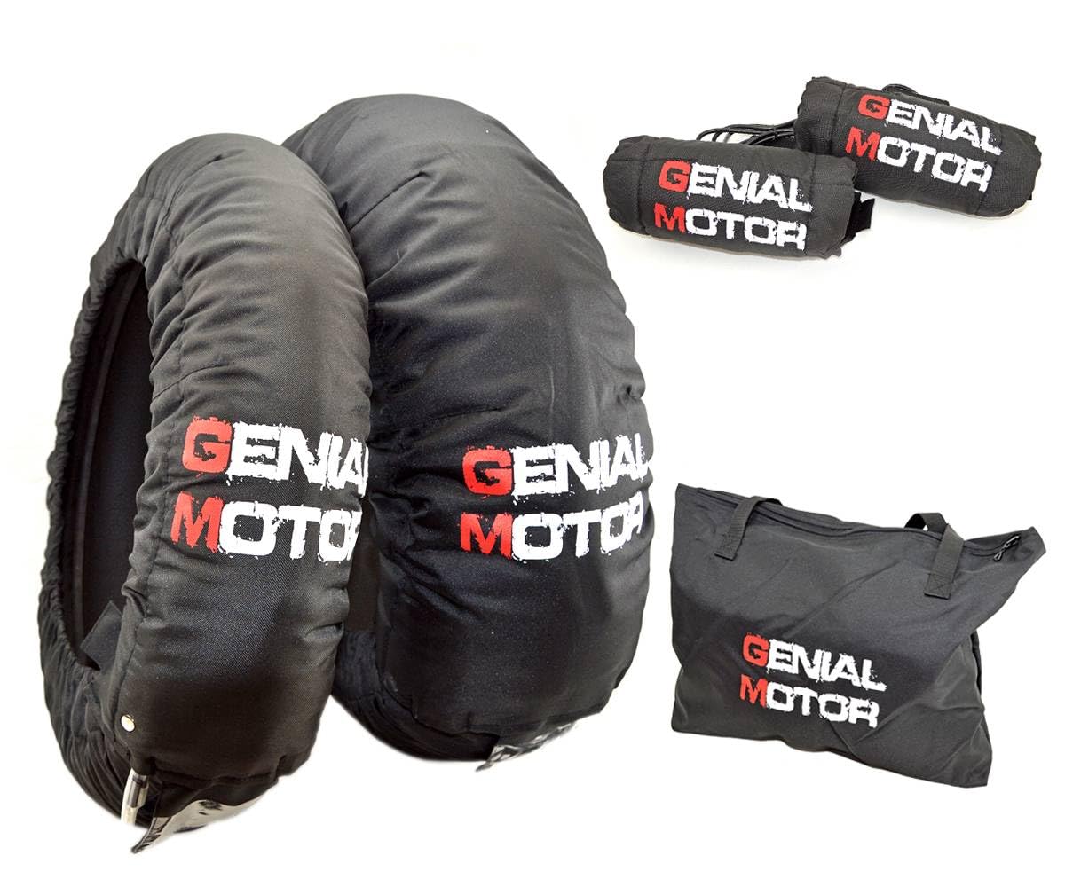GENIAL MOTOR Termocoperte Moto 600-750 120/190Temperatura 60-80 Gradi 12 Pollici Termo Coperta Gomme Moto 220/230 Volt Garanzia Totale 24 Mesi