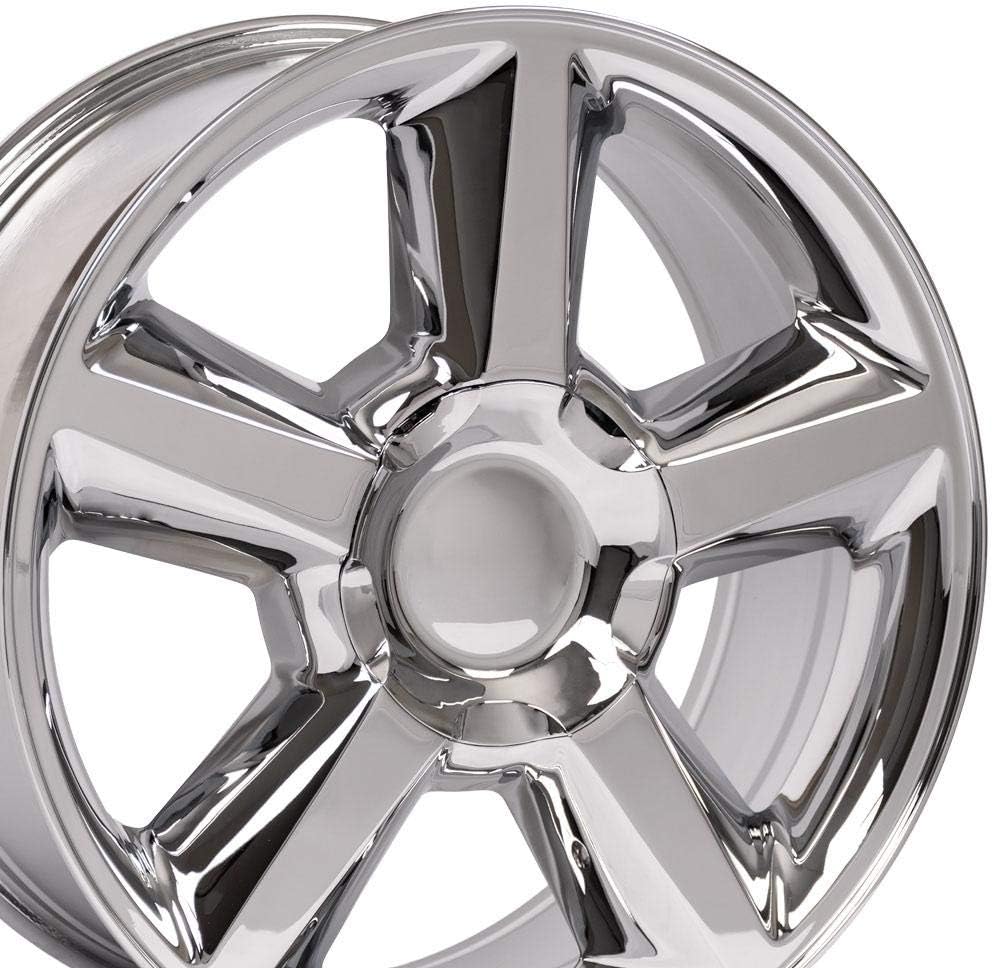 OE Wheels LLC 20 inch Rim Fits 6x139.7 Silverado Suburban Tahoe Sierra Yukon Escalade CV83 20x8.5 Chrome Wheels Hollander: 5308