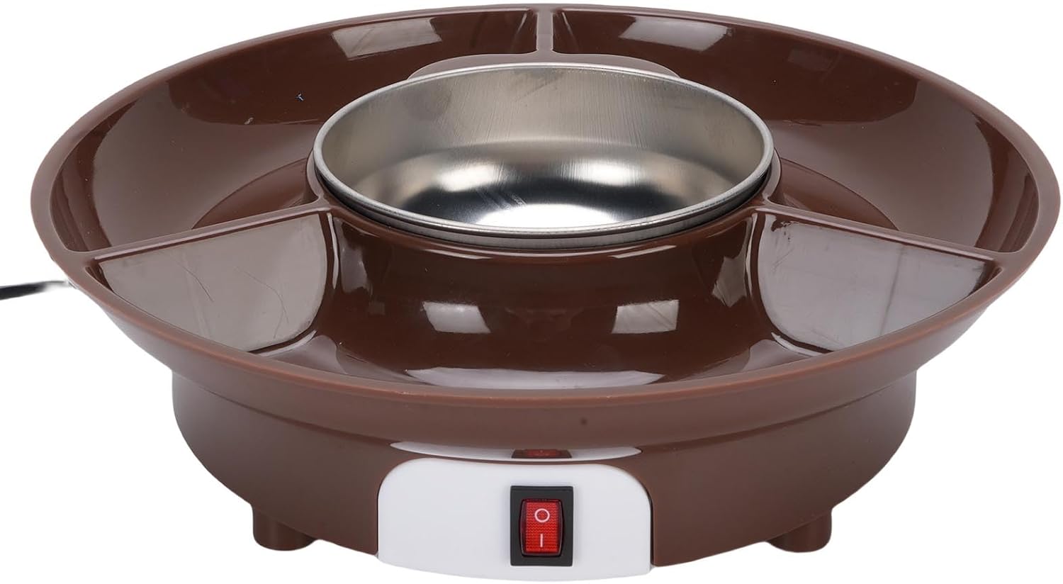 Asixxsix Electric Chocolate Melting Pot, Stainless Steel 25W Electric Fondue Pot Set, Multi Functional Chocolate Fondue Pot Kitchen Gadgets for Melting Chocolate (US Plug 110V)