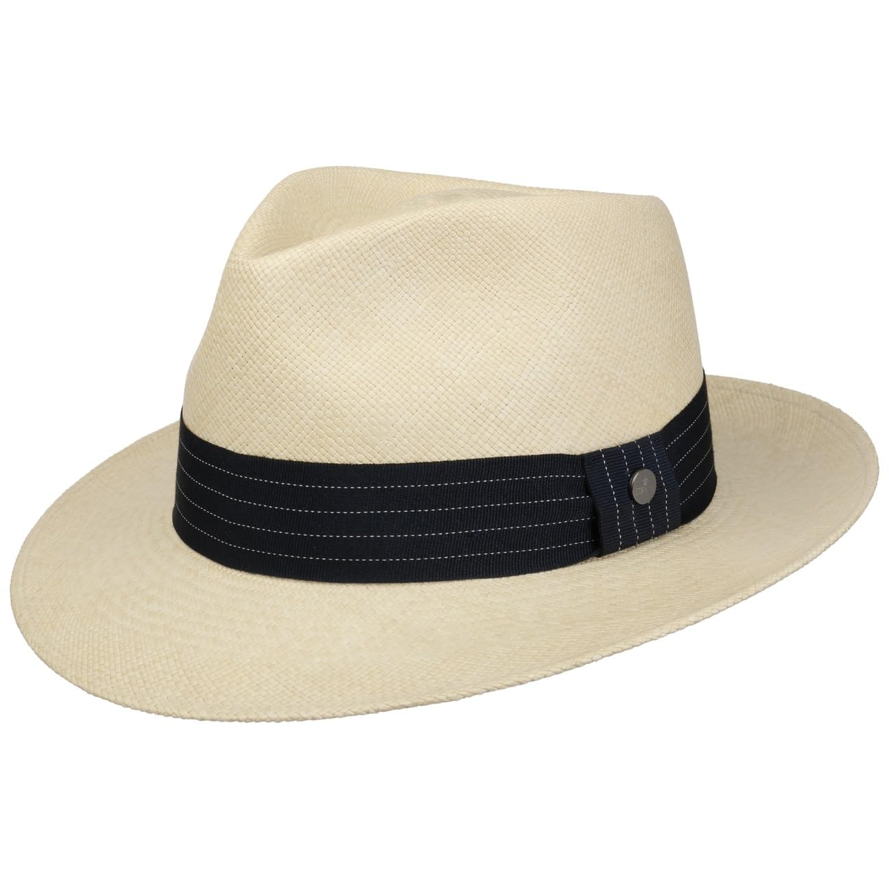 Lierys Sombrero Panamá Striped Ribbon Mujer/Hombre - Made in Ecuador de Paja Verano con Banda Grosgrain, Grosgrain Primavera/Verano