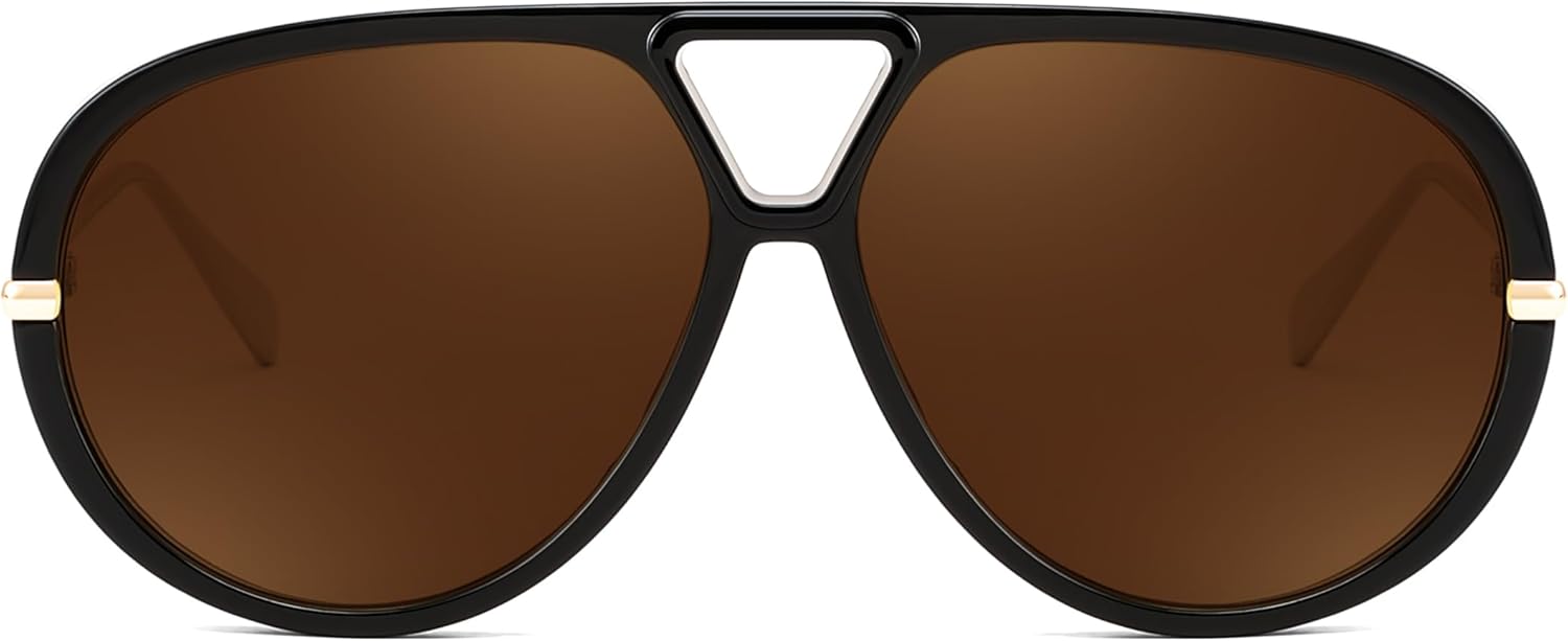 FEISEDY Trendy Oversized Aviator Sunglasses for Women Men Retro Big Round Shield Sun Glasses B4181