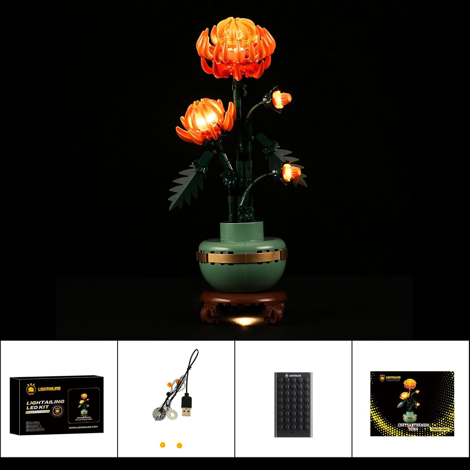 LIGHTAILING Light for Lego-10368 Chrysanthemum & 10369 Plum-Blossom - Led Lighting Kit Compatible with Lego Building Blocks Model - NOT Included The Model Set
