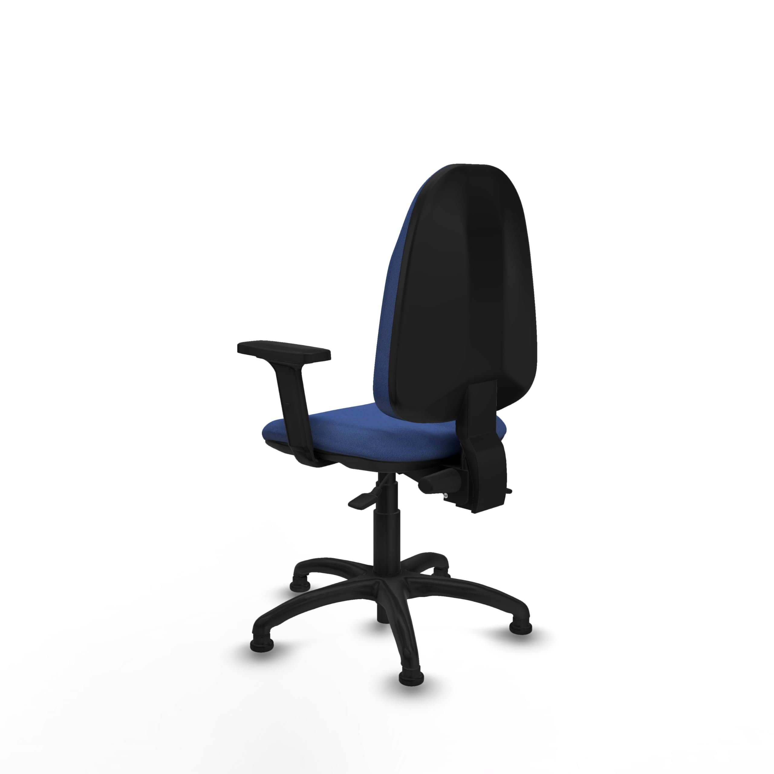 Piqueras y Crespo - Silla Escritorio sin Ruedas Algarra con Brazos 2D. Equipado con Asincro y Espuma de Corte. Azul Marino