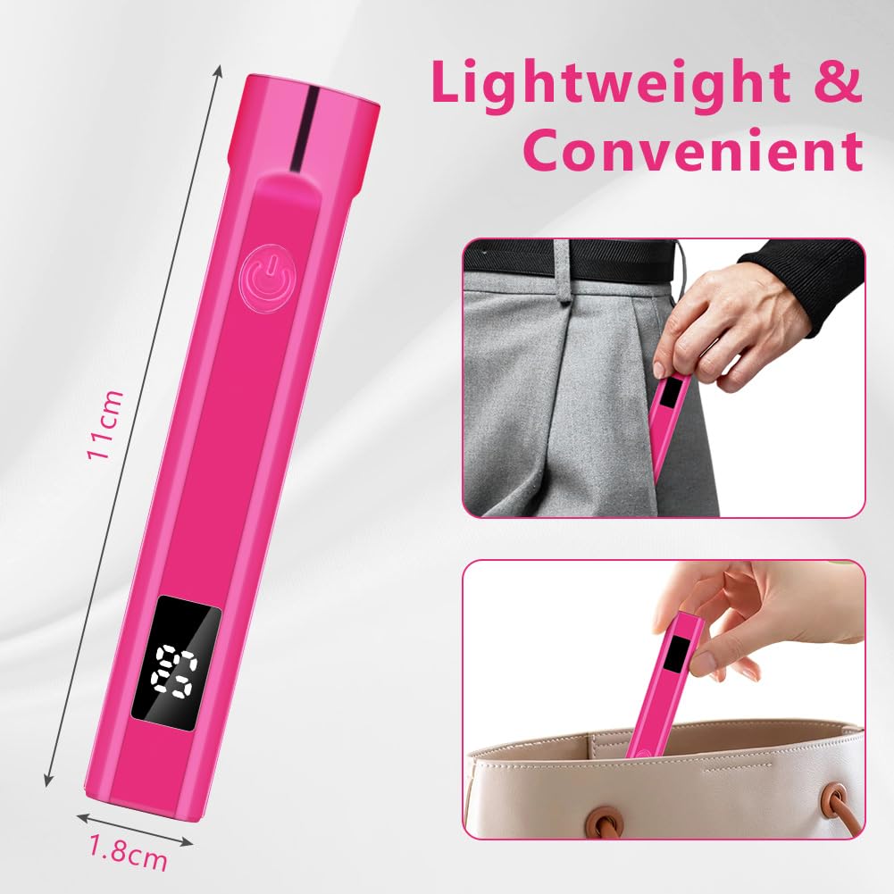 LOPHE Lámpara de Uñas UV de Mano, Secador de Uñas Portátil USB, Recargable Mini Lámpara de Uñas Led UV, Lampara UV LED Uñas Regalo para Salón de Bricolaje en Casa para Mujeres, Colorido Morado