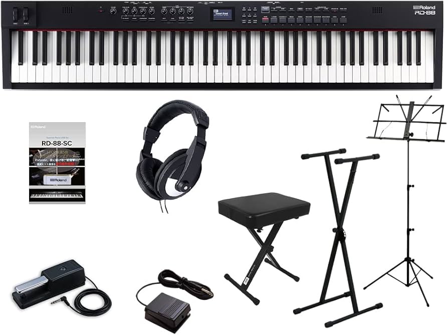 Amazon | Roland RD-88 スタンド・イス・ダンパーペダル・ヘッドホン