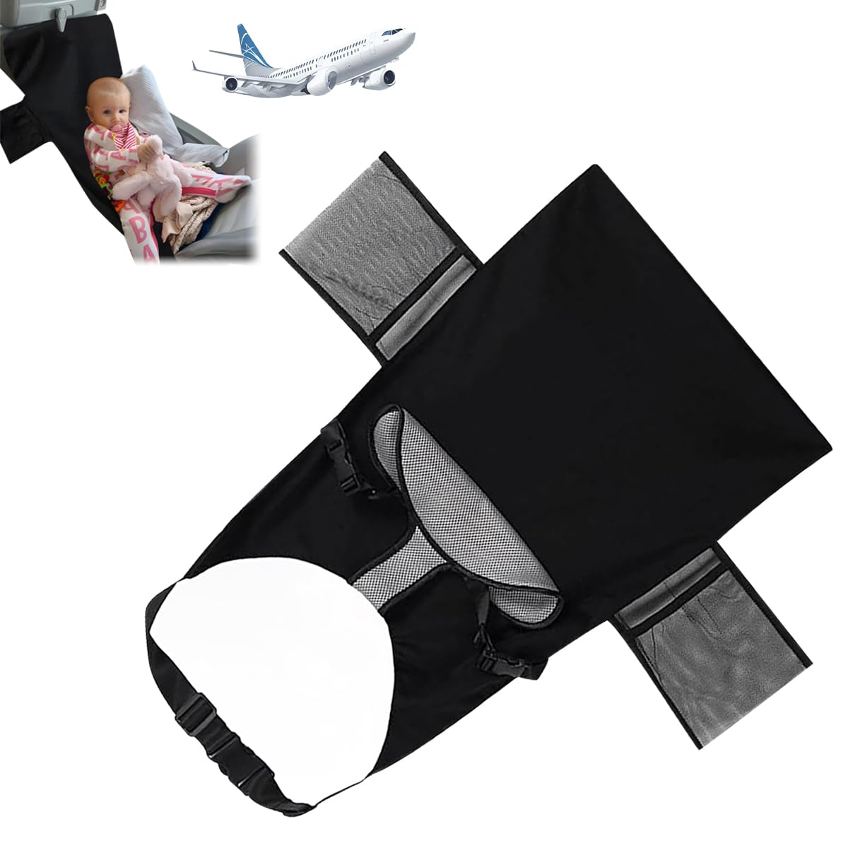 Lit Bébé pour Voyage en Avion,Lit Bébé Avion,Lit d'avion pour Tout-Petit,Essentiels de Voyage pour Voler avec Les Enfants,Convient aux Enfants pour S'allonger et se Reposer