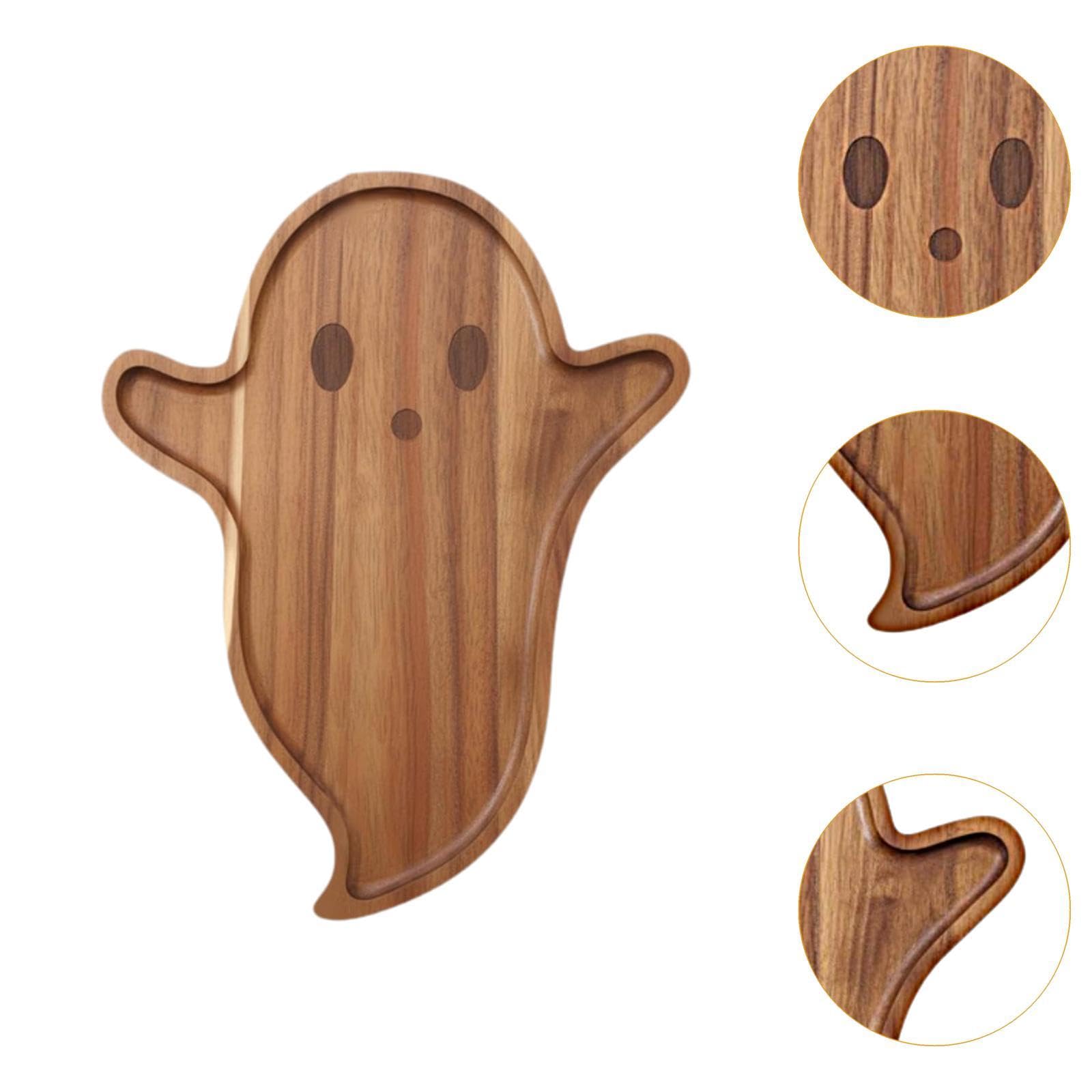 Bandeja Madera para Servir, decoración Halloween, Tabla Decorativa, Bandeja para Comida, Plato para la Mesa del Comedor, Mesa Carne