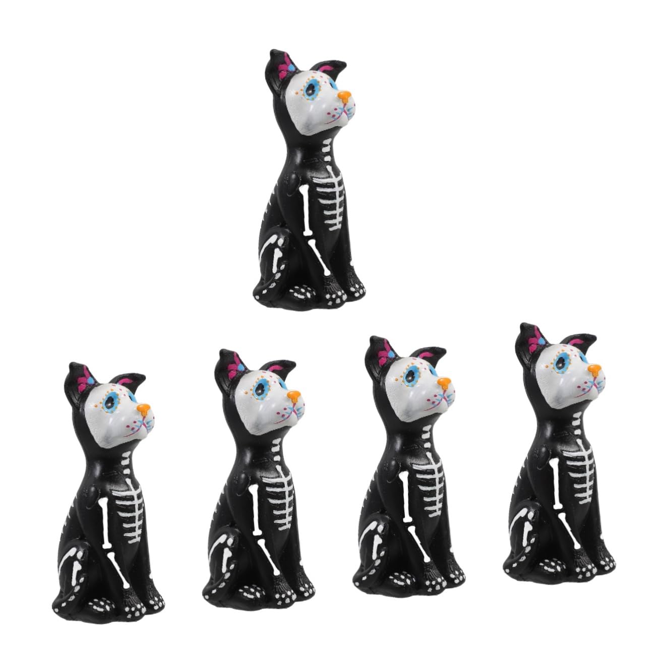 BESTonZON 5 Stück Halloween Resin Hund Statue Tierfigur für Tischdeko Leichter Handbemalter Party Dekoartikel Geeignet für Innen und Außendekoration Kreatives Foto Accessoire