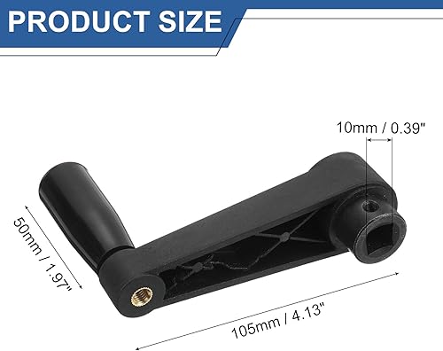 Miniatura 2 de uxcell Mango de máquina giratorio de 0.394 x 4.134 in (diámetro x L), mango de manivela de torno universal para máquina de molienda de torno