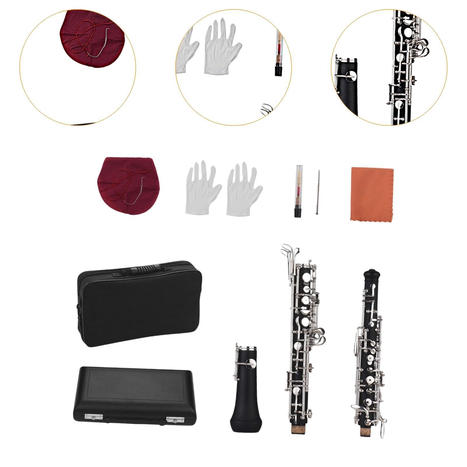 Garende C Key Oboe with 22 Keys, Portable Woodwind Instrument and Carrying Bag for Musicians