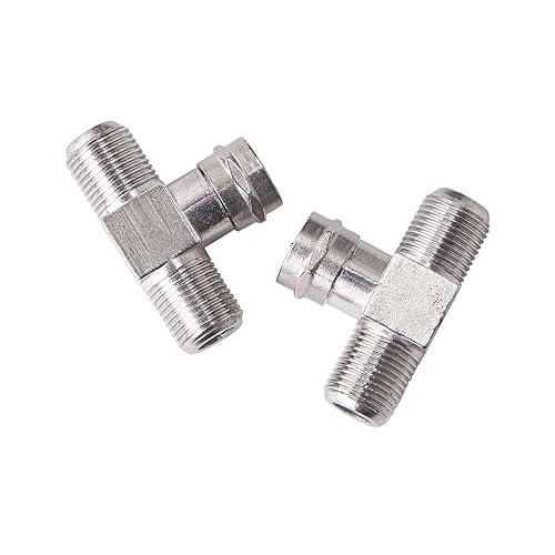 Miniatura 4 de Paquete de 2 conectores de cable coaxial, divisor de TV 2 en 1 salida F RG6 macho a 2 F hembra, divisor de cable de 3 vías, adaptador de conector