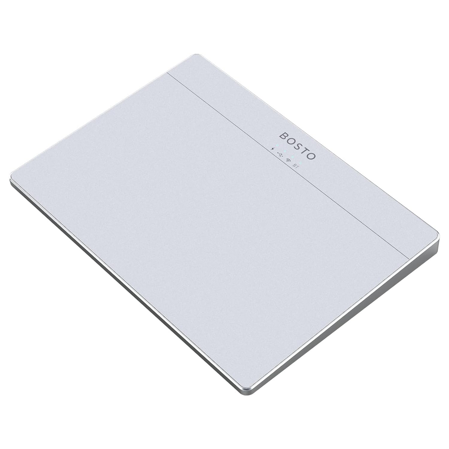 SHUAIGUO BOSTO T02 Wired and Wireless Touchpad 2.4G &BT & USB Ultra Slim Tempered Glass Surface Design Portable Trackpad Multi-Touch Navigation for Desktop Computer Laptop PC User Compatible with Mac