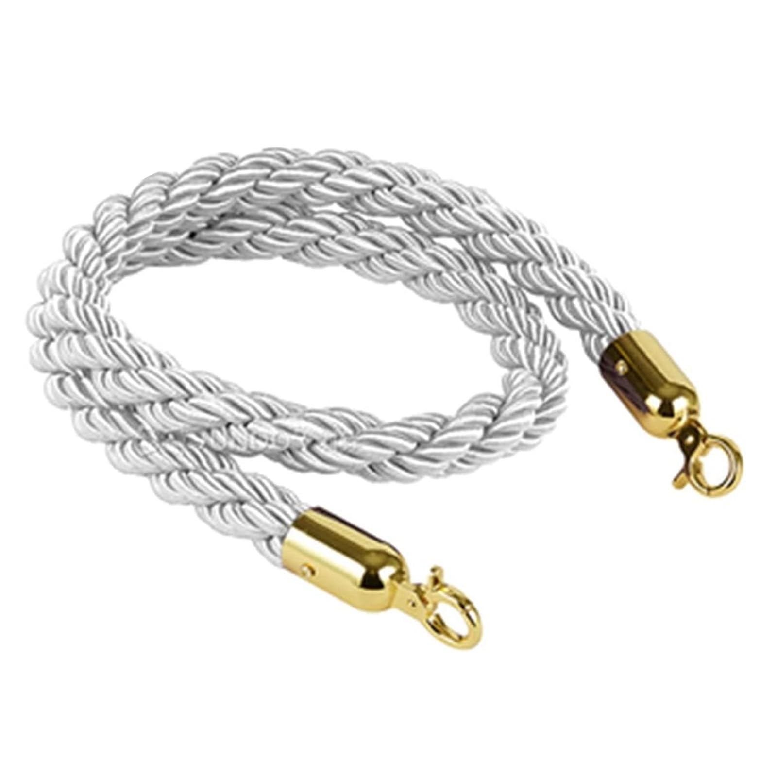 CAIFEXUE 1/1.5/2M Crowd Control Rope, External Internal Stanchion Ropes Post Hemp Twisted Cords,Queue Line Divider Fence for Carpet Party/Siery/1.5M