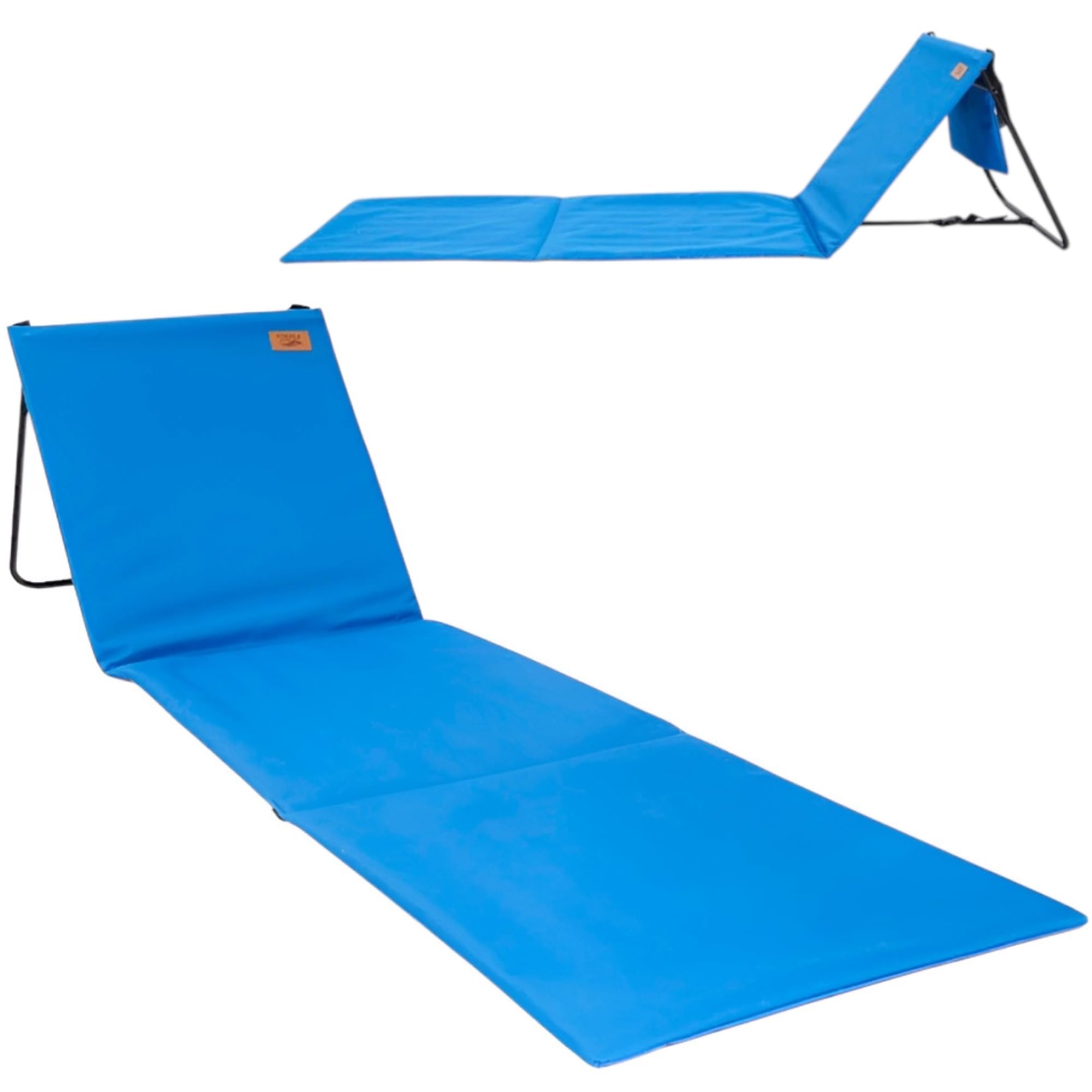 DEVESSPORT Chaise Longue de Plage Pliable avec Dossier renforcé et Poche arrière | Design léger, Compact et résistant – Idéal pour la Plage, Le Camping ou la Piscine