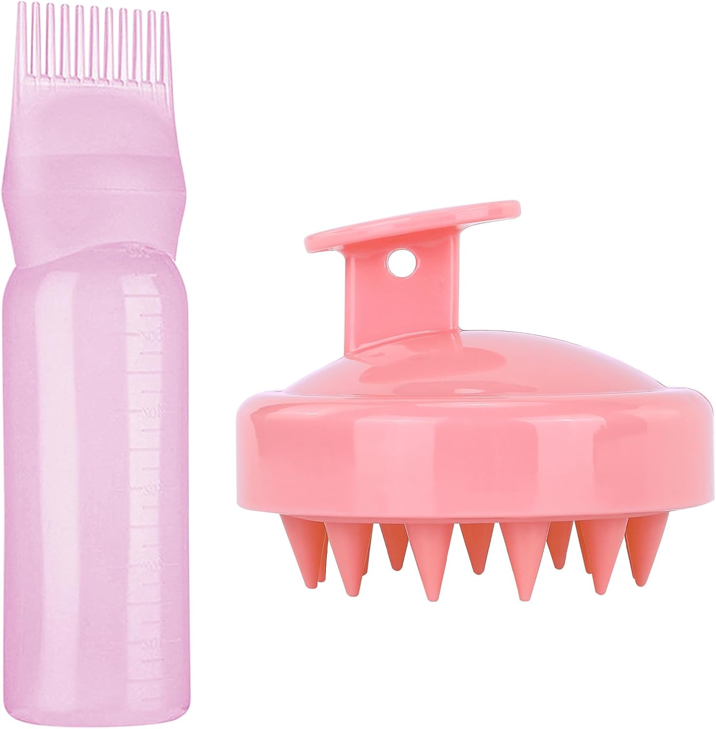 Kisvic 2 stuks haarolie-applicators, wortelkam-applicator fles en haarmassageborstel, haarolieapplicator fles – betrouwbaar haarstyling-gereedschap voor haarkleurmiddelen