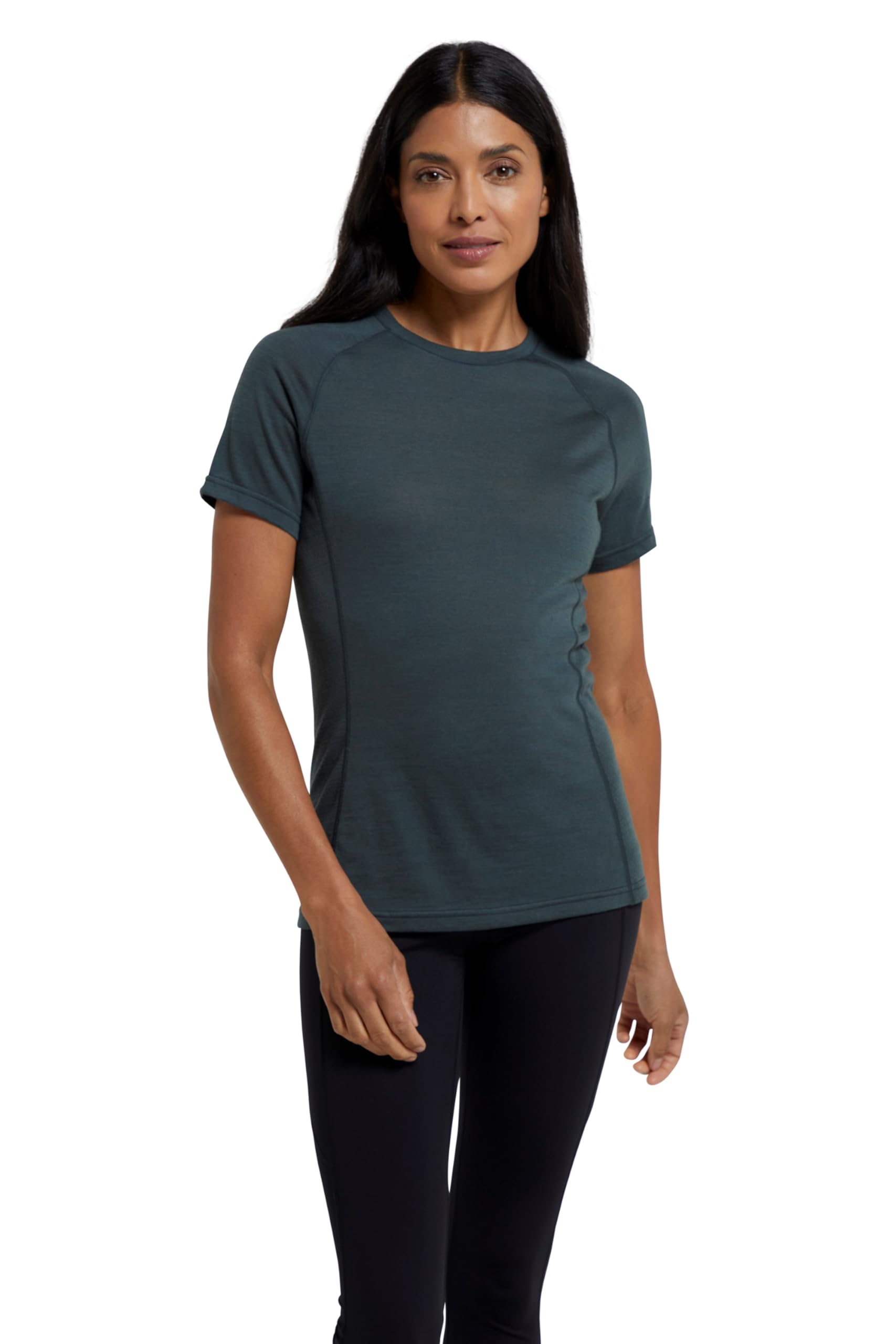 Mountain Warehouse Women's Khaki Summit Merino Thermal Top - Moisture Wicking, Anti-Bacterial & Quick Drying Baselayer - Spring Summer, Outdoors, Travelling 8