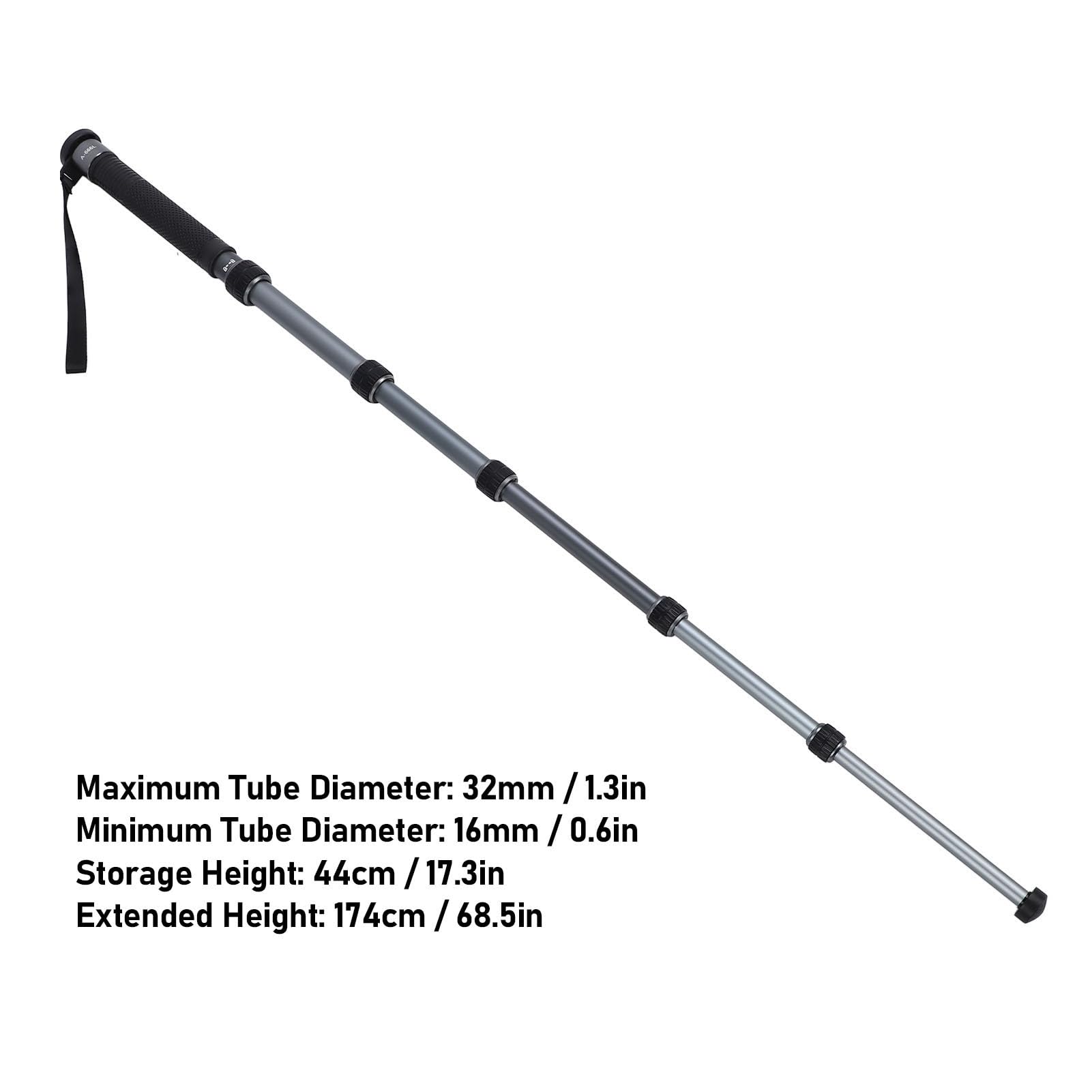 Monopié para Cámara, monopié de Viaje de Aluminio Ligero de 6 Secciones, Extensible con de Bastón y Bolsa de Transporte para Videocámara DSLR, Fotografía de Deportes de Vida Silvestre
