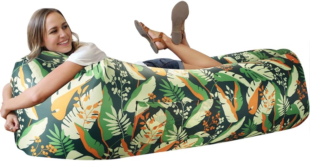 WEKAPO Inflatable Couch Air Lounger Chair - Camping & Beach Accessories, Portable Blow up Sofa for Hiking, Lawn, Indoor/Outdoor Movies & Music Festivals. Lightweight and Easy to Set Up Air Hammock