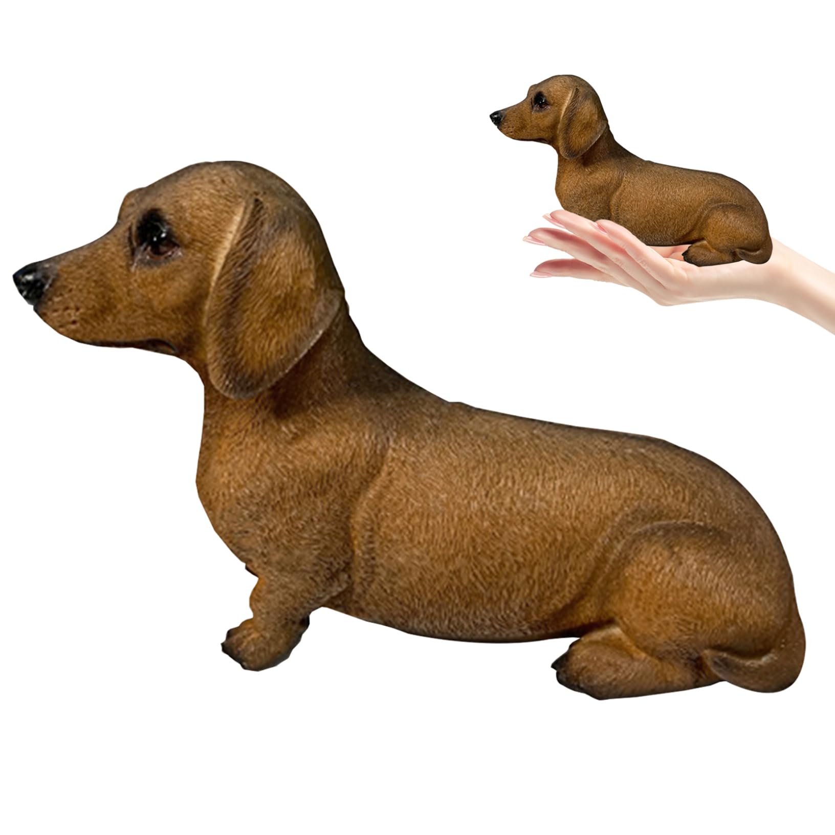 Wedhapy Small Dachshund Statue Realistic Cute Dachshund Figurine Resin Dachshund Decor Collectible Decorative Dog Statue For Home Office Desktop, Dachshund Statue Dachshund Figurine Dachshund Decor Dachsh