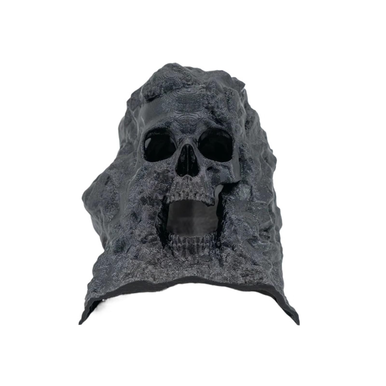 Genérico Refugio escondite de Cueva de Calavera Impreso en 3D, decoración de terrario for Acuario, Adorno de Paisaje for Tanque for Mascotas Reptiles acuáticos | Black,L 178x210x150mm