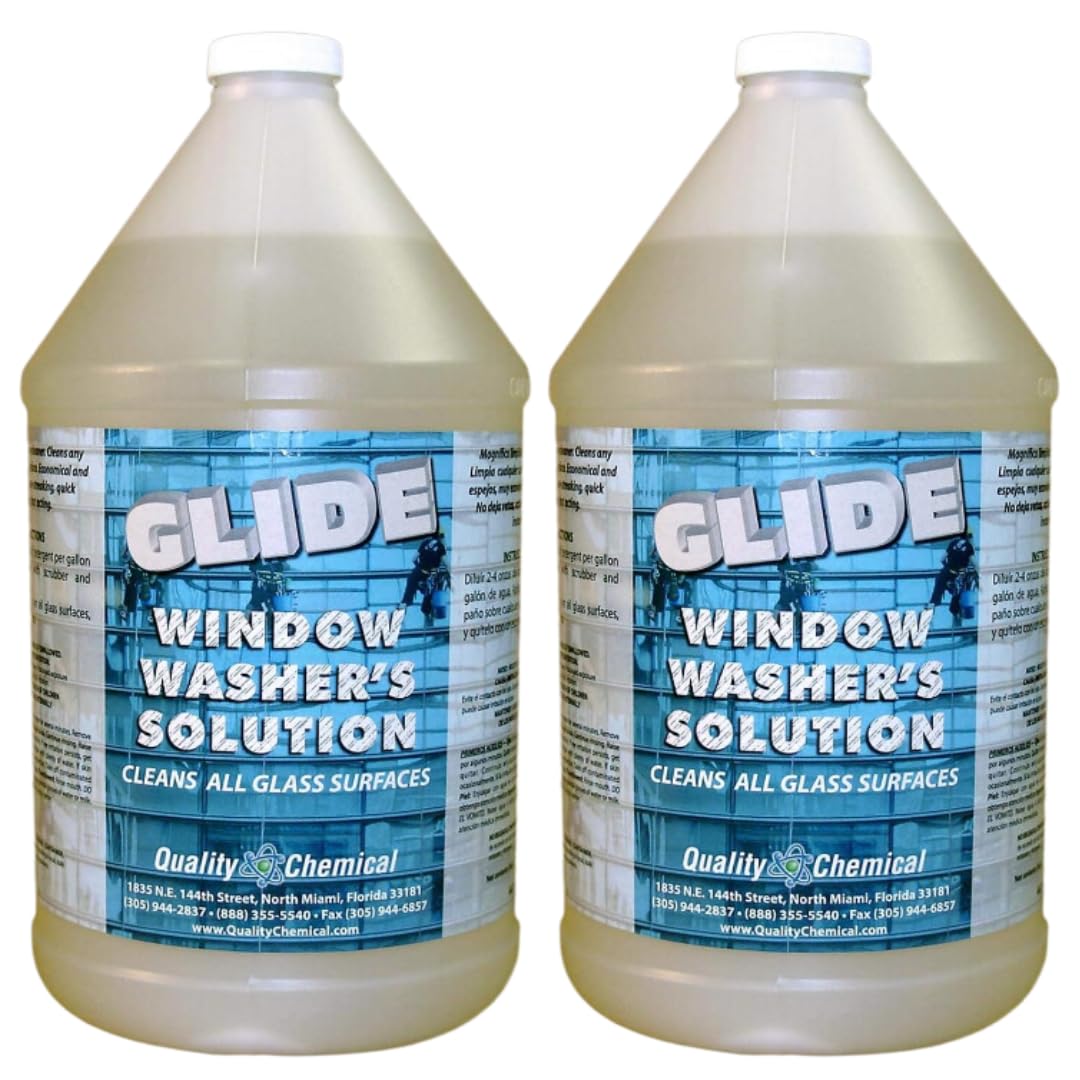 Quality Chemical Glide Window Washer's Solution Commercial Window Cleaning Soap - Outdoor Glass Cleaner for Window Washing Solution, Window Cleaning
