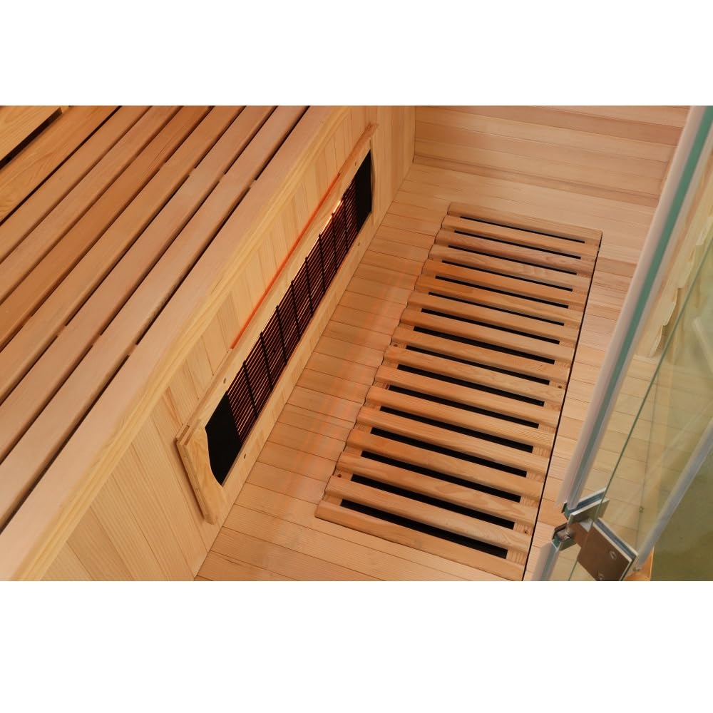 Bagno Italia Sauna 4 places infrarouge 150 x 150 cm full spectrum avec lumières LED et radio