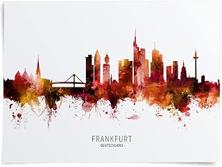 Frankfurt Deutschland Skyline Art Print (A3 poster) -20883