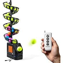 Bonvoisin Tennis Pickleball Machines Ball Thrower with Remote Control, 4 Launch & 3 Swing Adjustable, Portable Pickleball Launcher for Indoors & Outdoors Practice Training