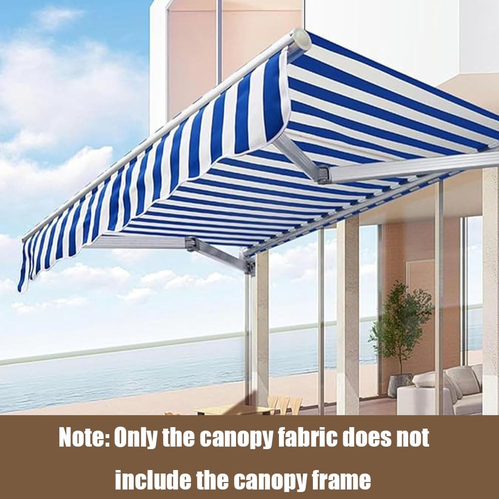 Tissu De Rechange pour Store Banne De Jardin, 3x2m 3.5x2.5m 5x3.0m Toile D'Auvent Rétractable De Remplacement, Couverture De Store Banne Imperméable(Blue,3.5x2.5m/11.5x8ft)