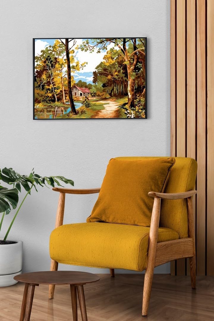 Wizardi Needlepoint Canvas for halfstitch Without Yarn Quiet Autumn SE929.534 Seg De Paris