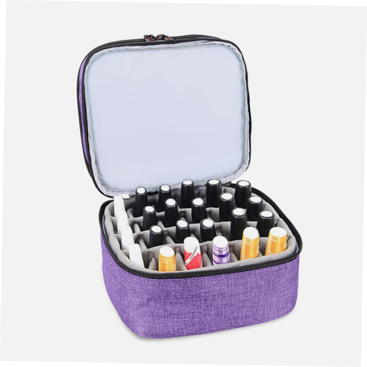 BESTYASH Borsa Porta Smalti Doppio Strato 30 Scomparti Porpora | Capienza Ampia, Flessibile e Portatile, da Mettere in Valigia per Ordine e Protezione