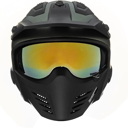 Miniatura 3 de ILM Casco abierto para motocicleta 34 medio casco para ciclomotor, ATV, crucero, scooter DOT (visera dorada)