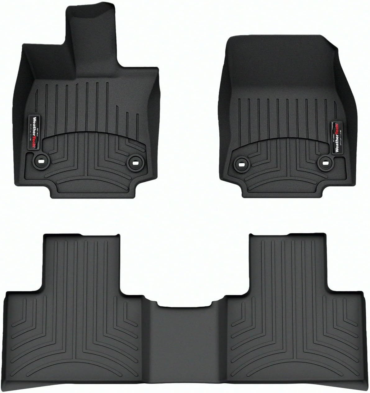 WeatherTech Custom Fit FloorLiners for Lexus RX 500h, RX, RX Hybrid - 1st & 2nd Row (441795-1-2), Black