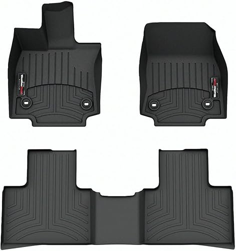 WeatherTech Revestimiento de suelo de ajuste personalizado para Lexus RX, RX 500h, RX Hybrid, RX Plug-in Hybrid - 1 y 2 fila (441795-1-2), negro
