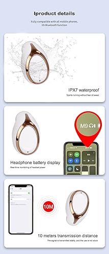 Miniatura 7 de Auricular Bluetooth más pequeño, mini invisible V5.1 inalámbrico Bluetooth auricular con micrófono manos libres llamadas para teléfonos inteligentes