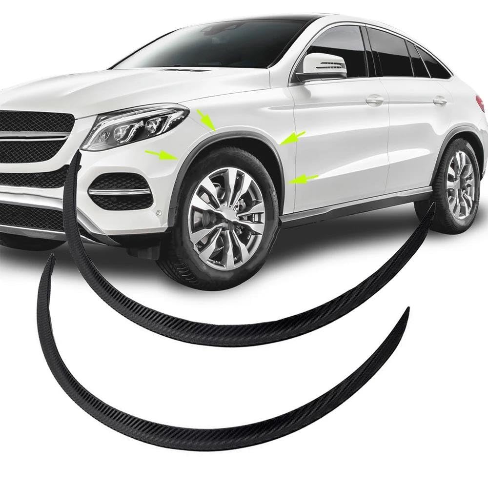 Sopracciglia Ruota In Gomma Per Mercedes Classe A/B/C/E/M/S/CLA/GLK/CLS – 4 Pezzi, Nero Lucido, 73 Cm