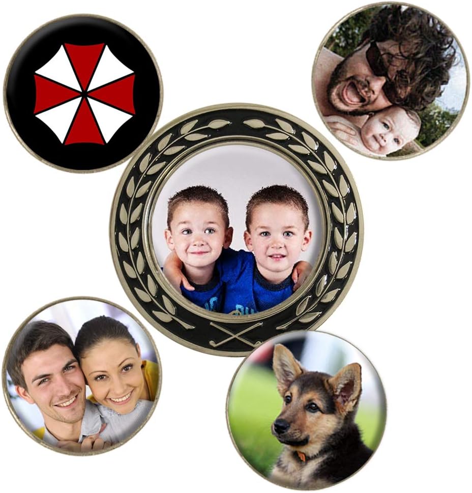 Indiana Metal Craft Personalized Photo Image Jumbo Golf Ball Marker with Putting Alignment Device